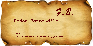 Fedor Barnabás névjegykártya