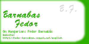 barnabas fedor business card