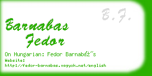 barnabas fedor business card